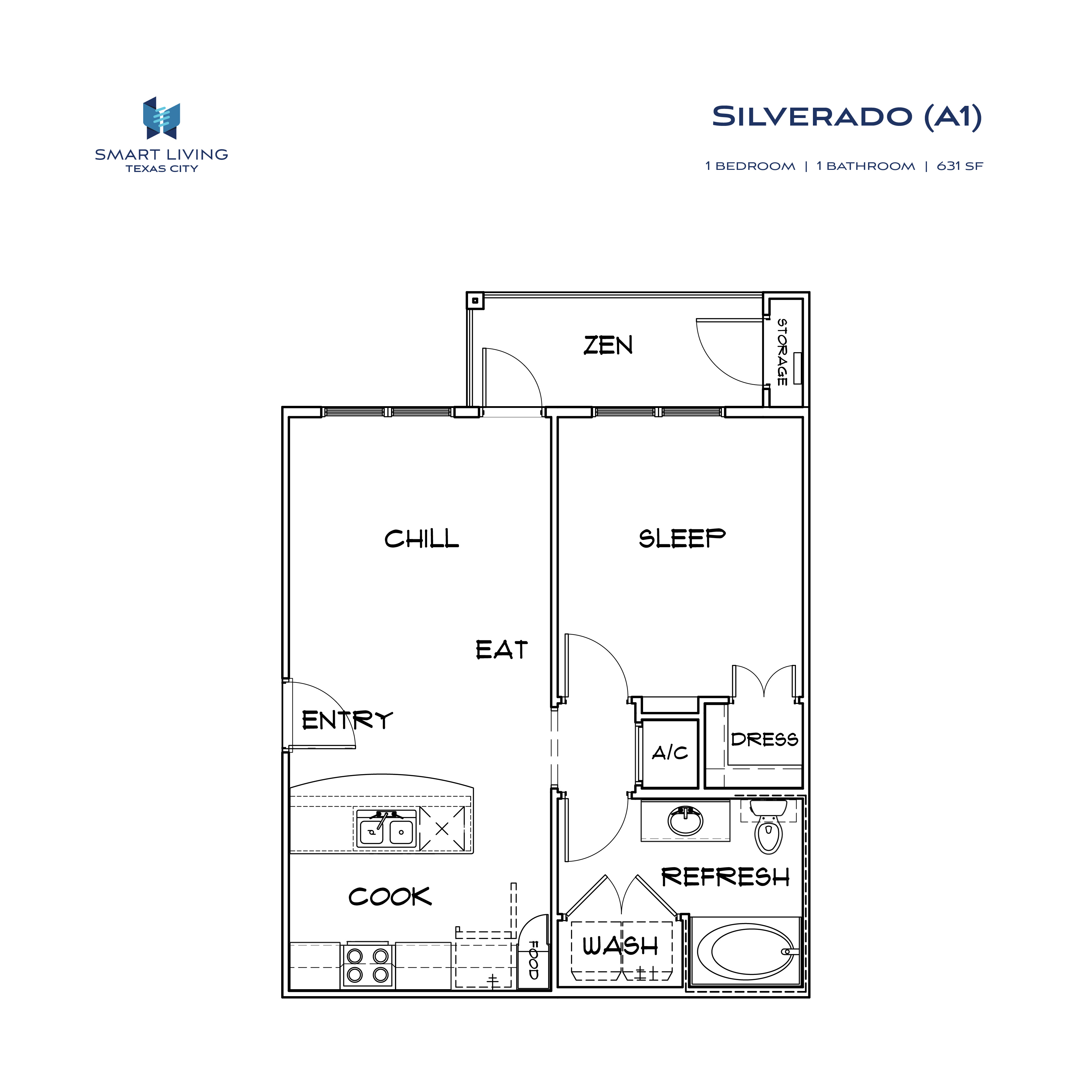 1 Bedroom Apartment – 3210 Gulf Fwy #6205, Texas City, TX