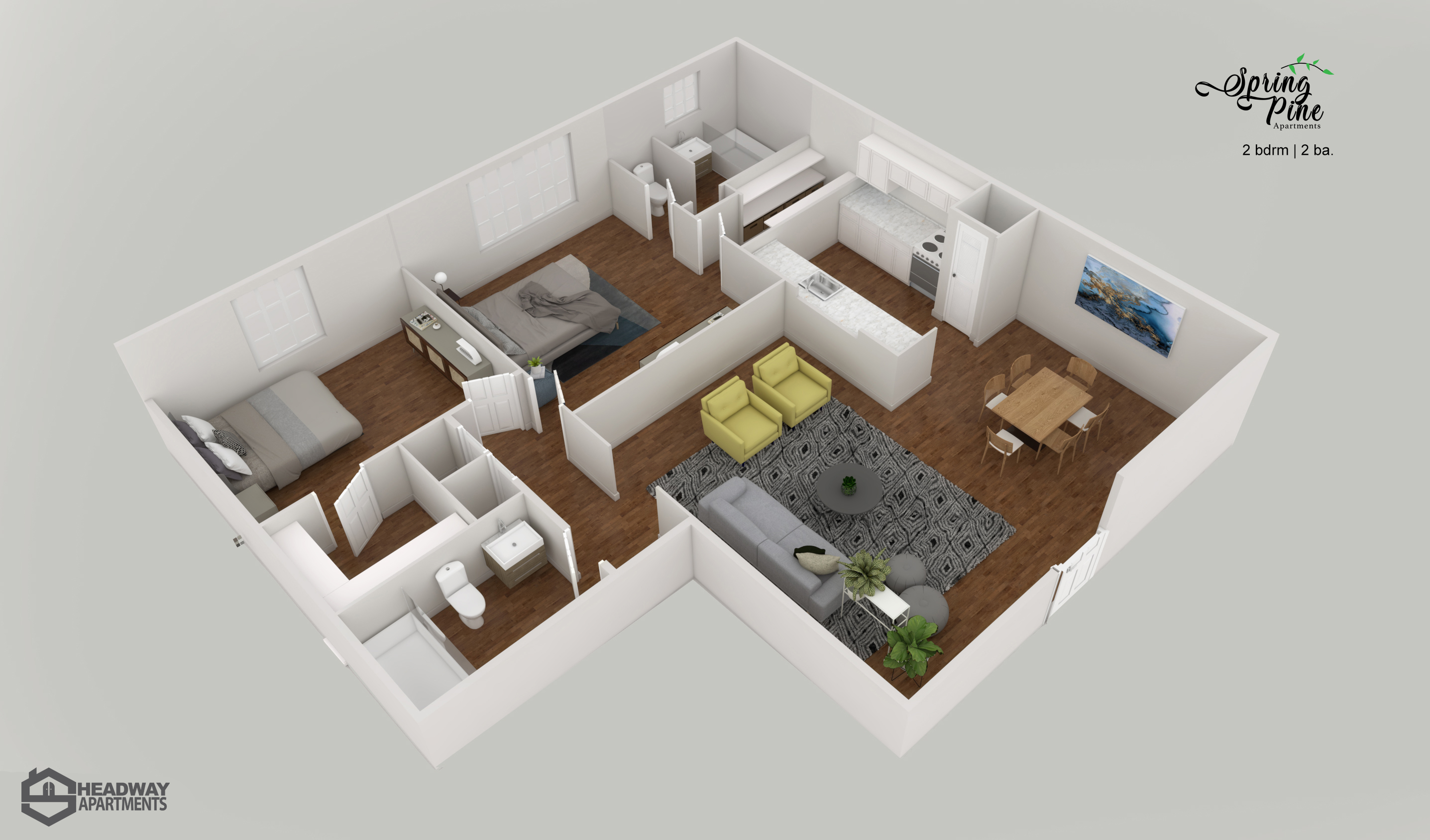 2 bedroom 2 bath-Spring Pine Apartments_Houston_Headway Apartments.jpg