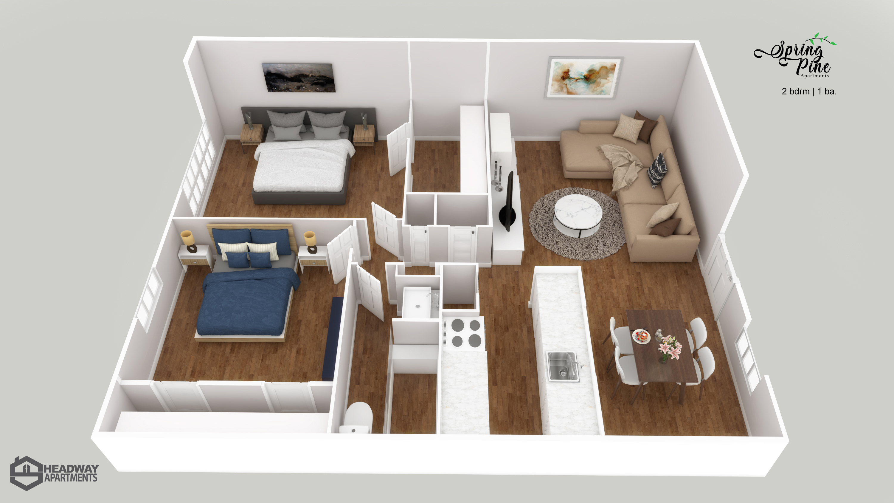 2 bedroom 1 bath-Spring Pine Apartments_Houston_Headway Apartments.jpg
