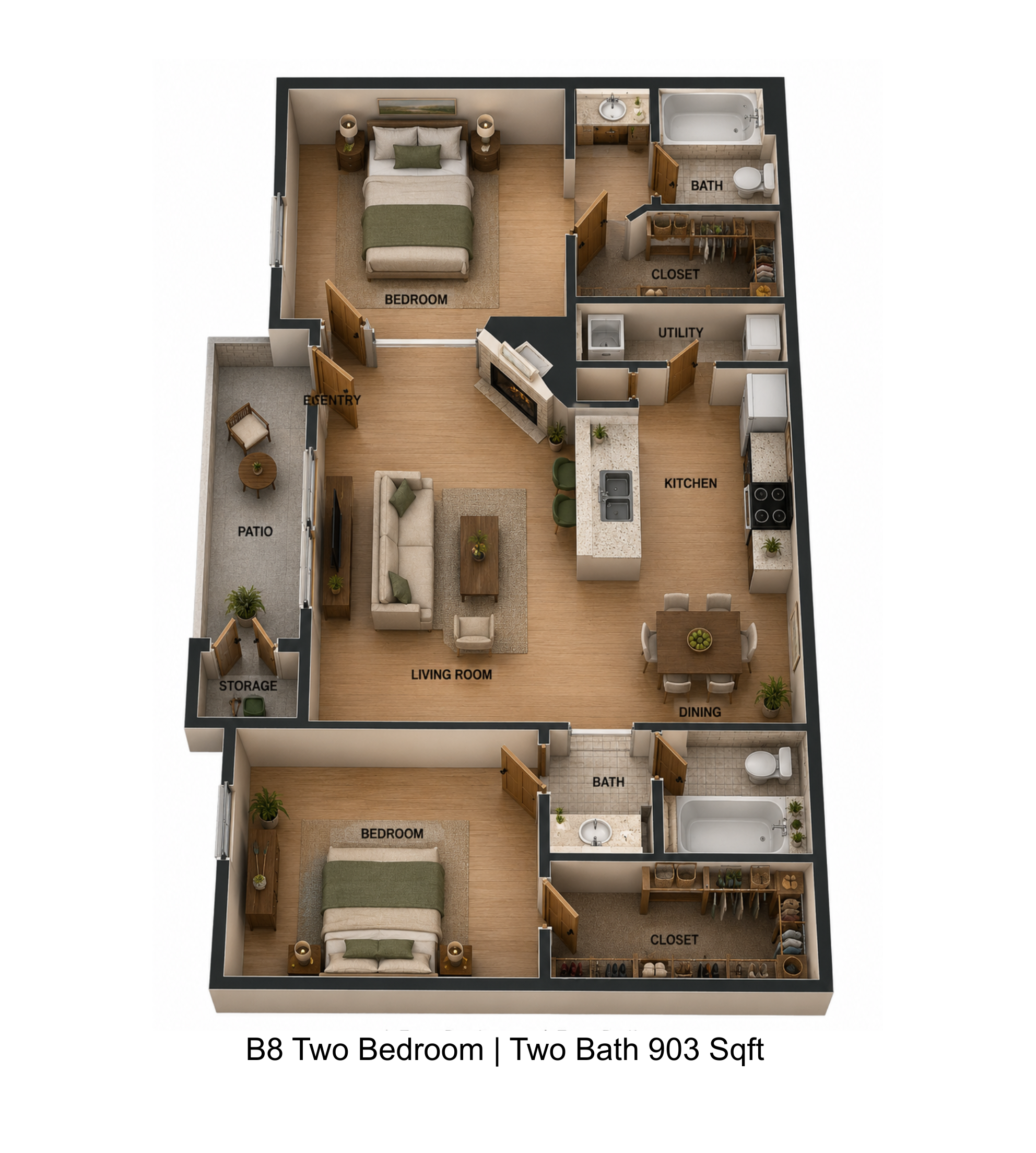 2 Bedroom Apartment – 12200 Fleming Drive #0613B, Houston, TX