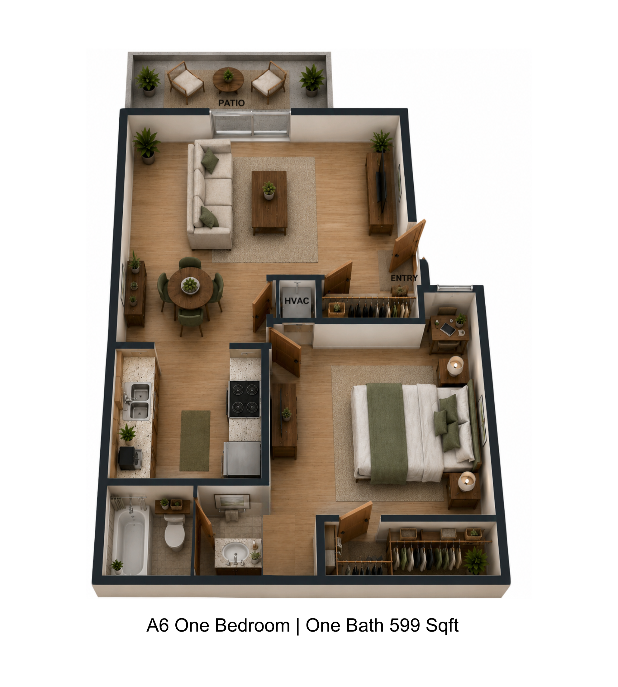 1 Bedroom Apartment – 12200 Fleming Drive #2204A, Houston, TX