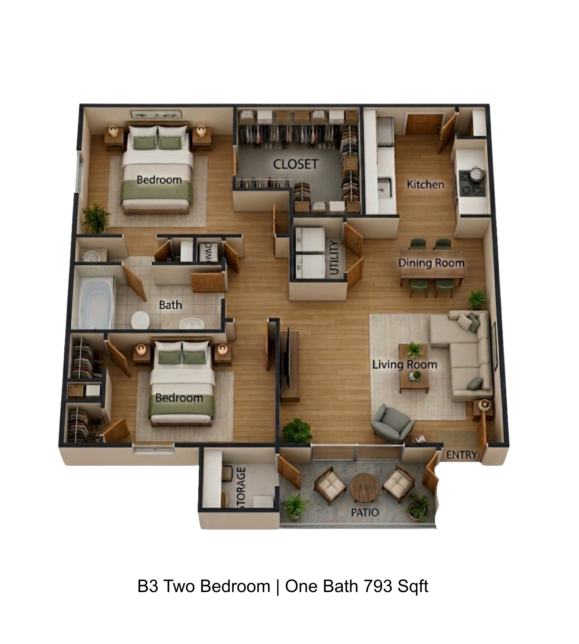 2 Bedroom Apartment – 12200 Fleming Drive #0206B, Houston, TX