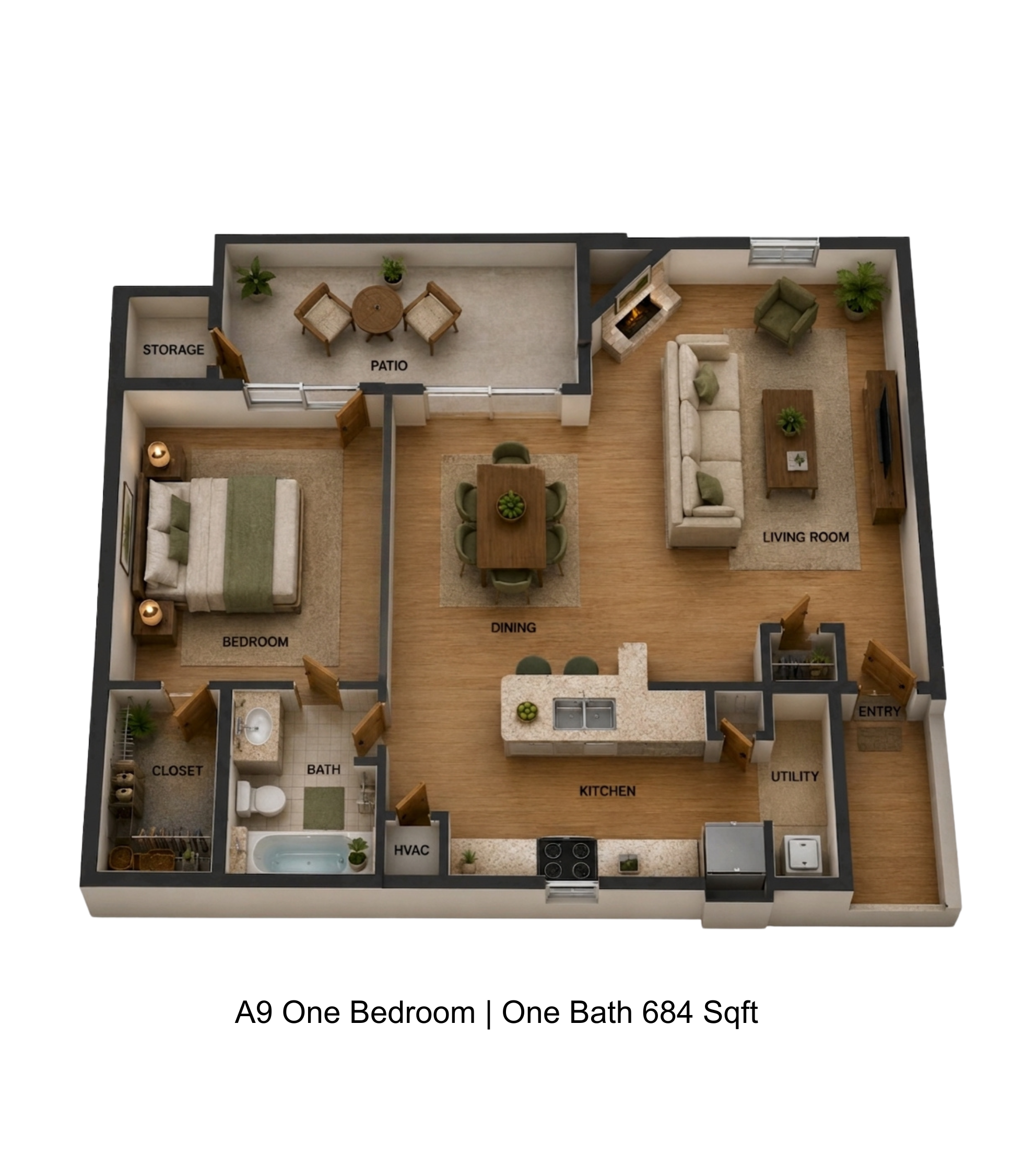 1 Bedroom Apartment – 12200 Fleming Drive #2907B, Houston, TX