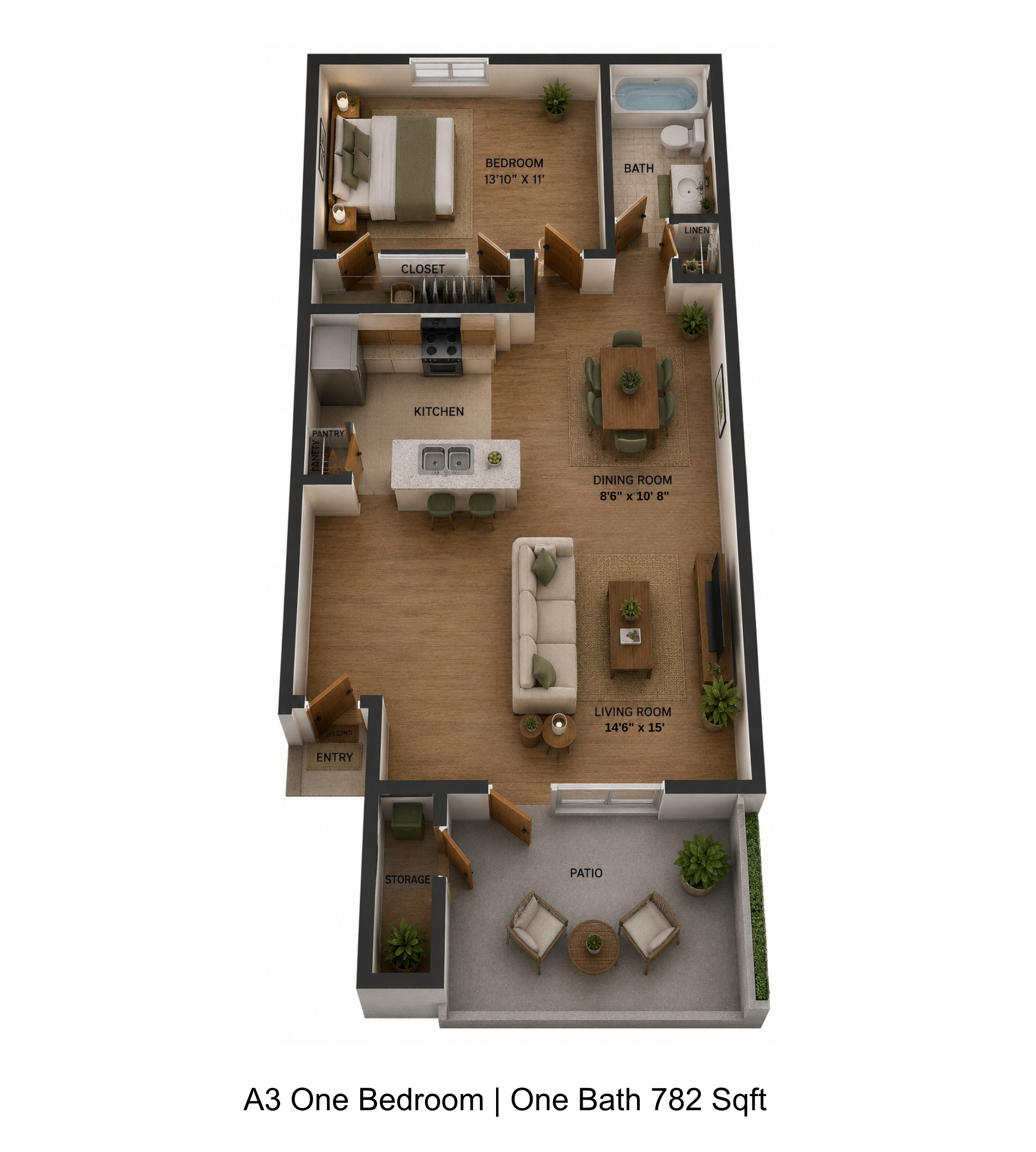 1 Bedroom Apartment – 10225 Bissonnet Street #2252, Houston, TX