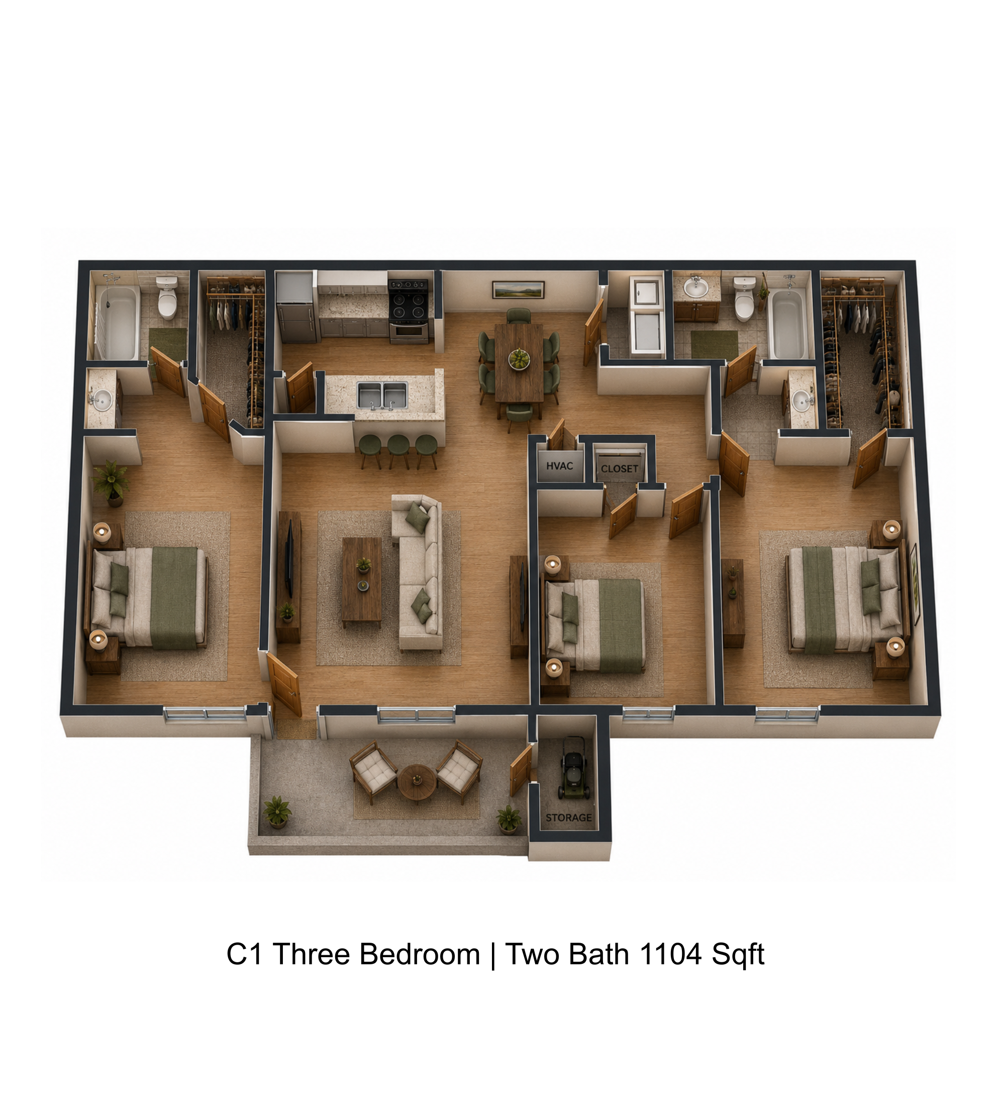 3 Bedroom Apartment – 12200 Fleming Drive #0502B, Houston, TX