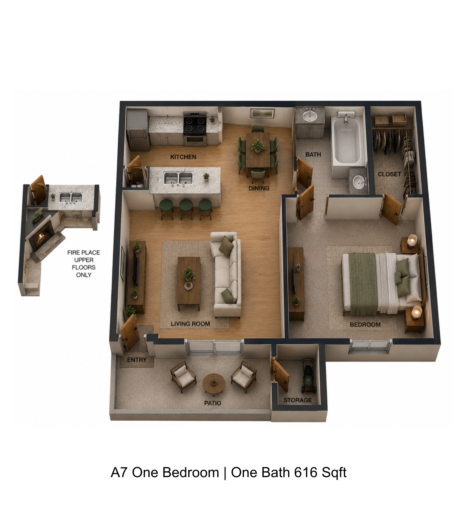 1 Bedroom Apartment – 12200 Fleming Drive #1104B, Houston, TX