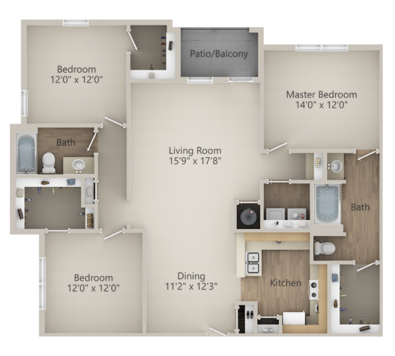 3 Bedroom Apartment – 7800 N Sam Houston Pkwy E #3103, Humble, TX
