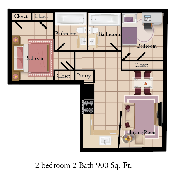 2 Bedroom 2 Bath 900 Sq Ft.png