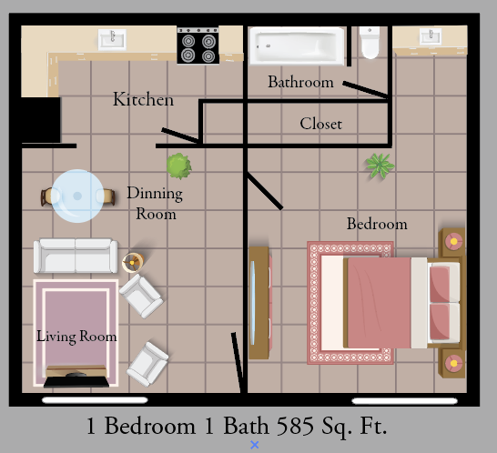 1 Bedroom 1 Bath 585 Sq Ft.png