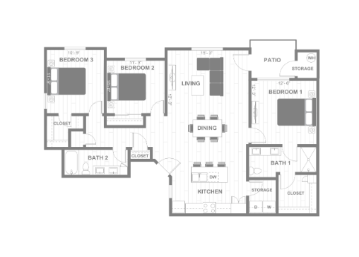 Floor-plan diagram at The M at Shadow Mountain.