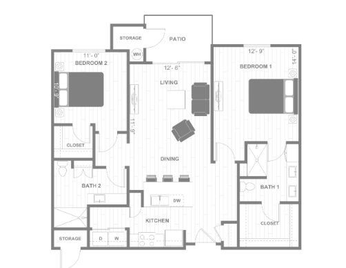 Floor-plan diagram at The M at Shadow Mountain.