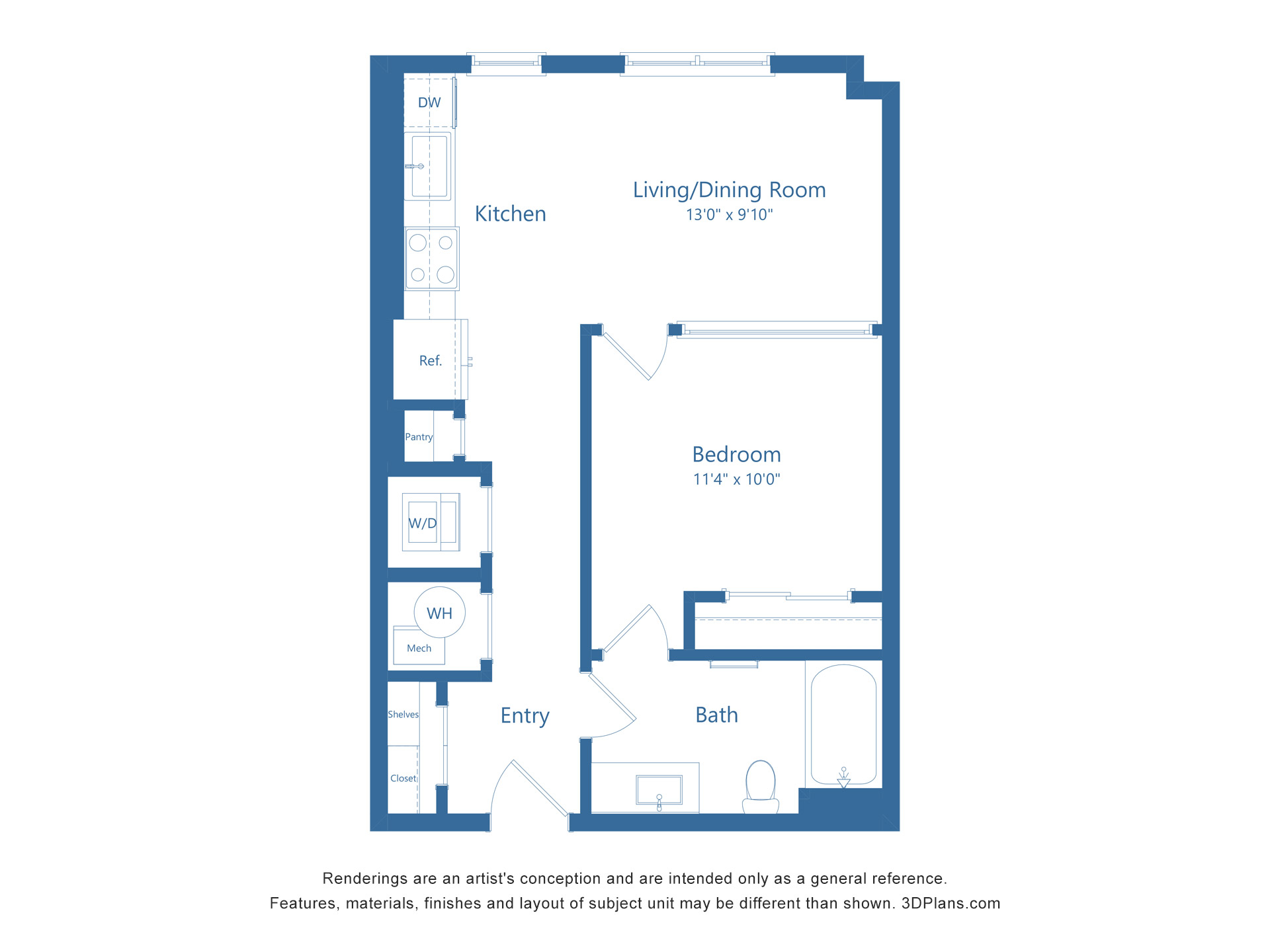 A1 | 1 Bed | 1 Bath Image