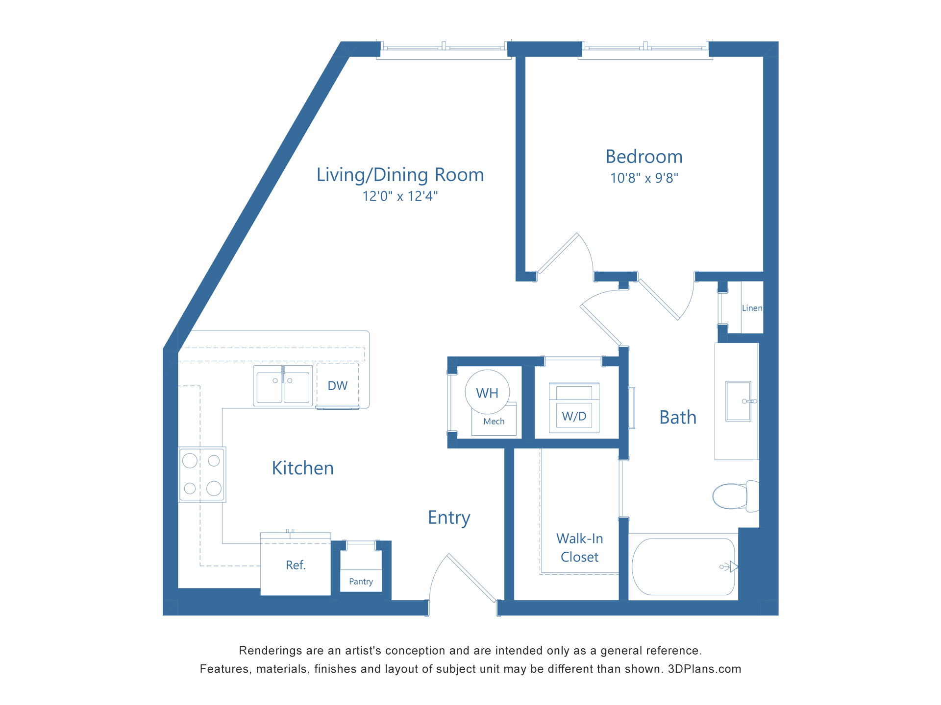 A2 | 1 Bed | 1 Bath Image