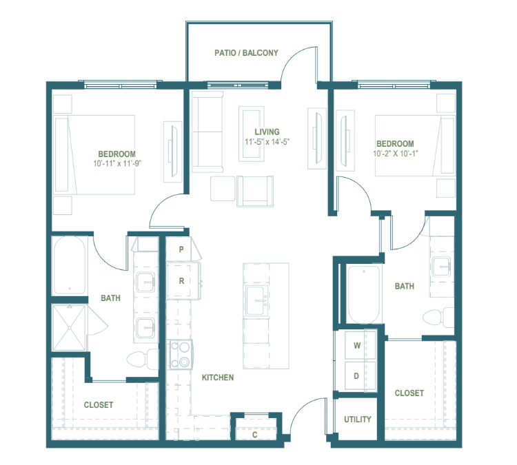 B1 | 2 Bed | 2 Bath Image