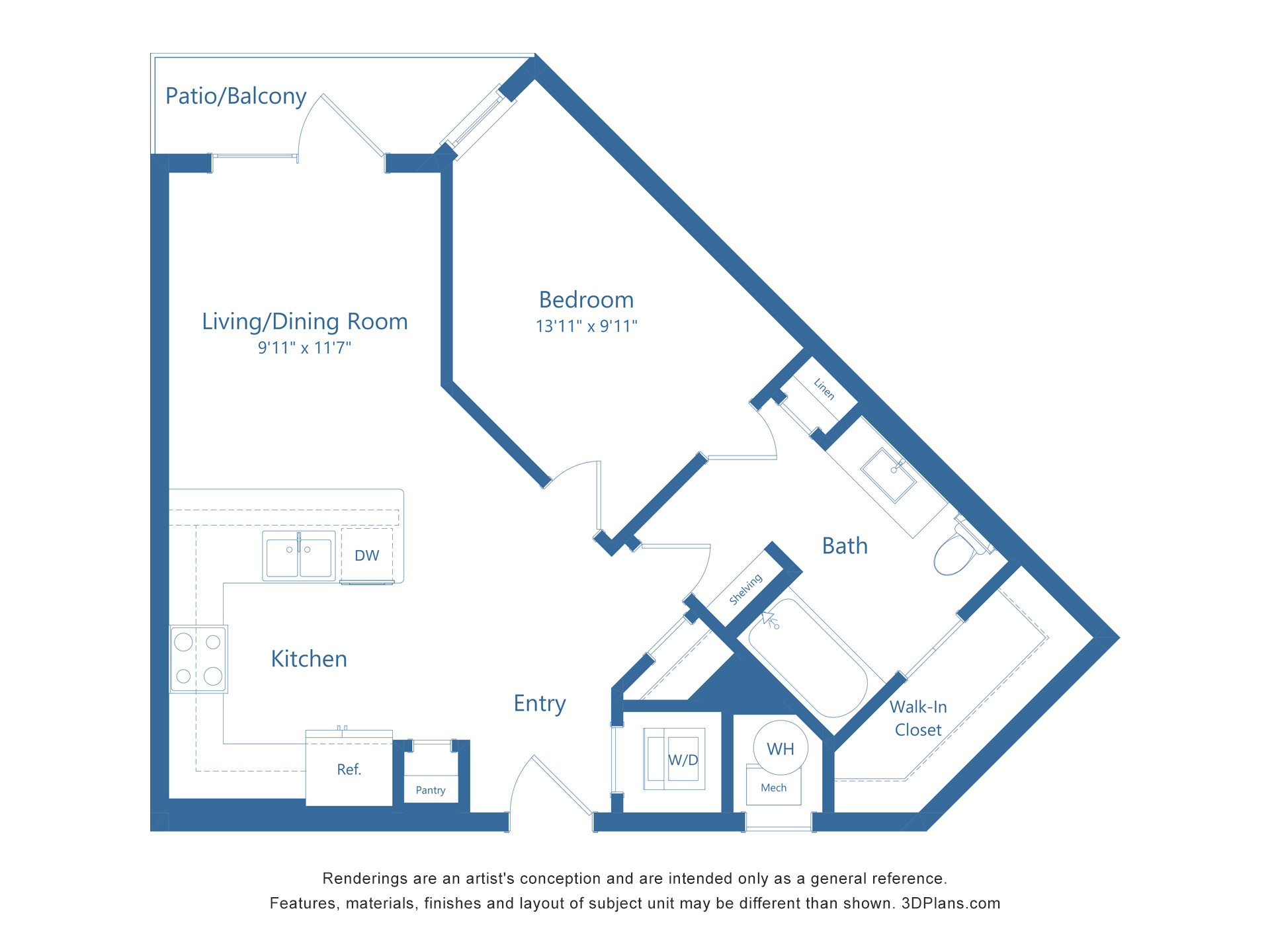 A3 | 1 Bed | 1 Bath Image