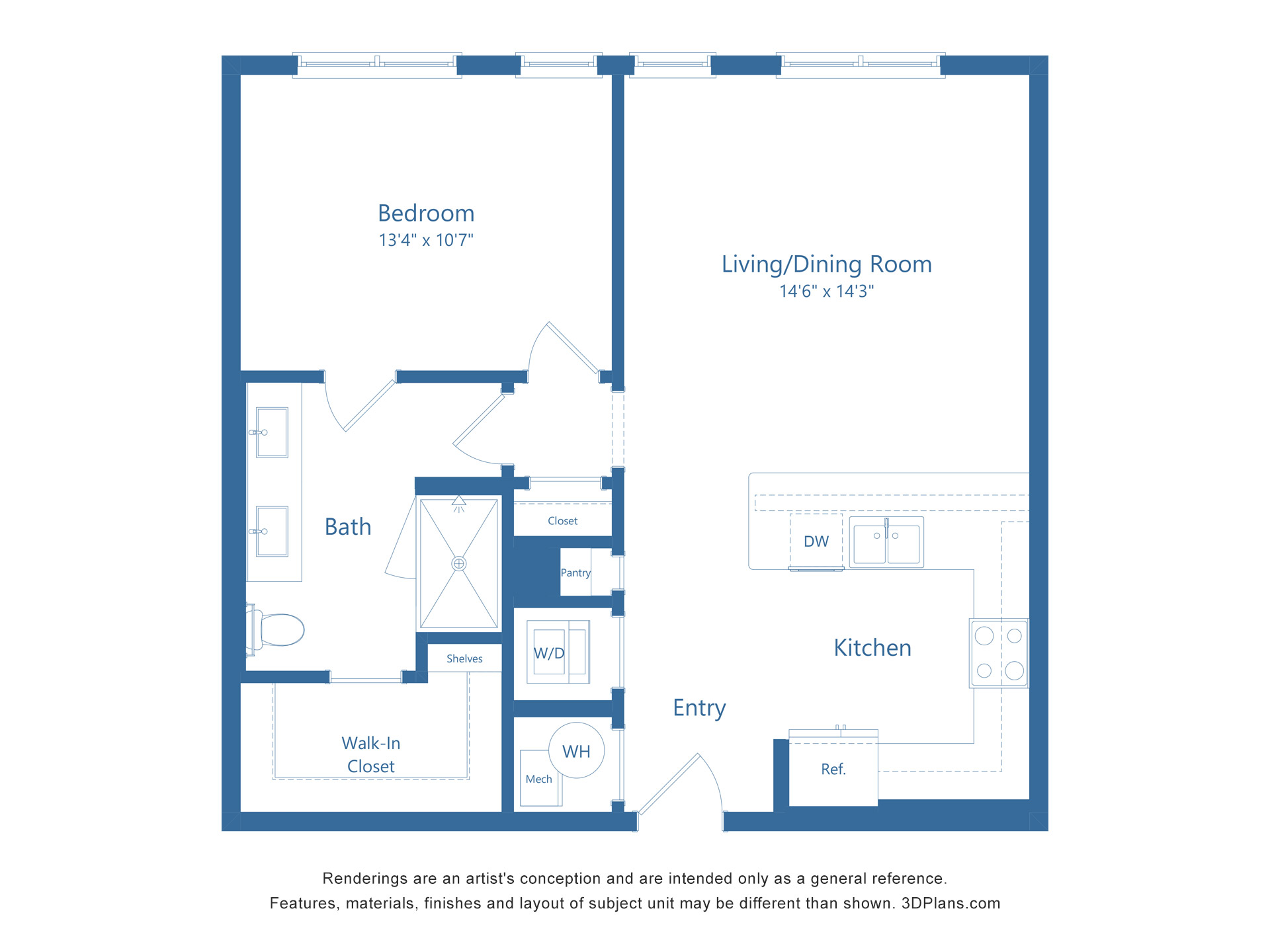 A6 | 1 Bed | 1 Bath Image