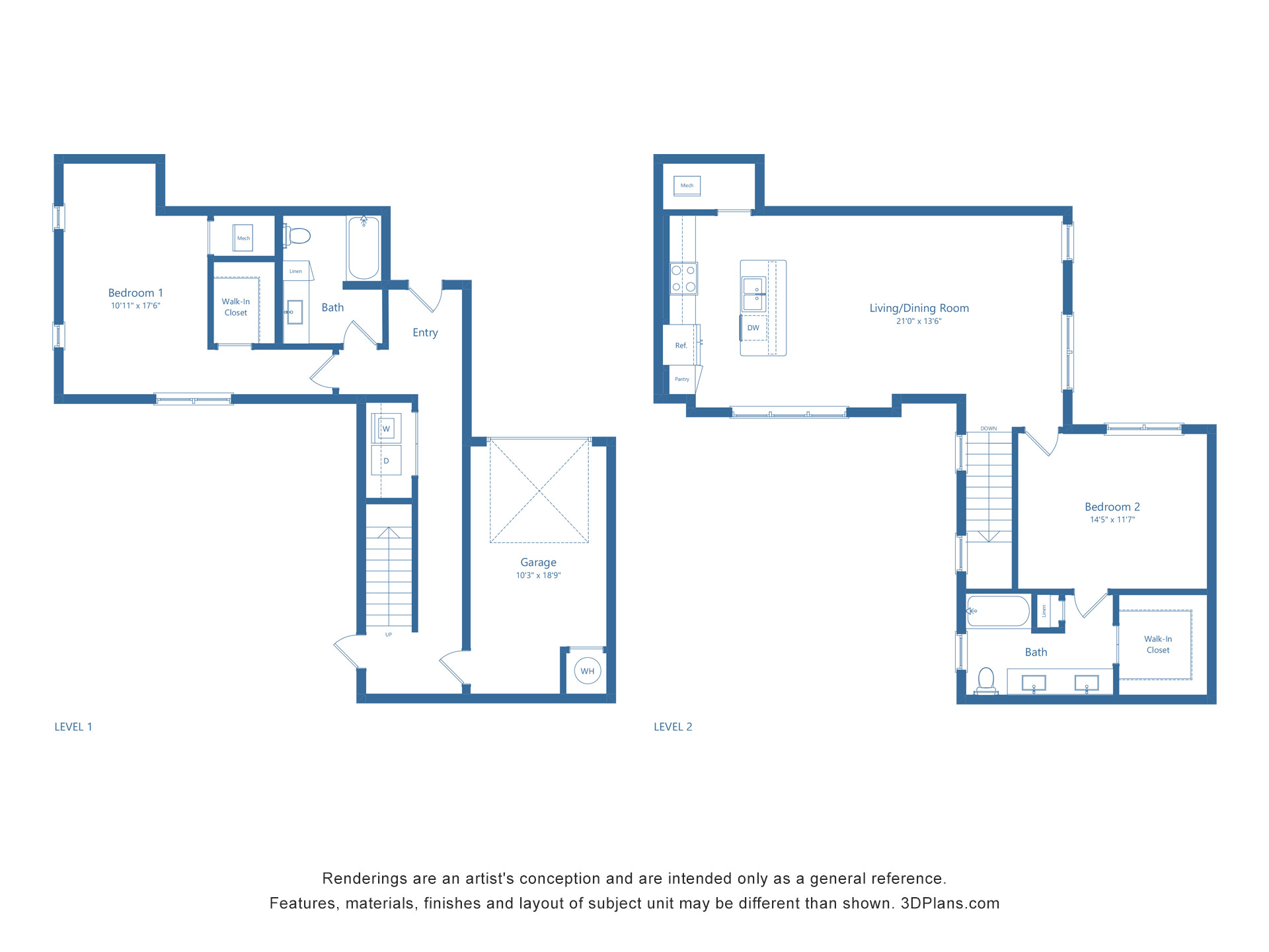 TH2 | 2 Bed | 2 Bath Image