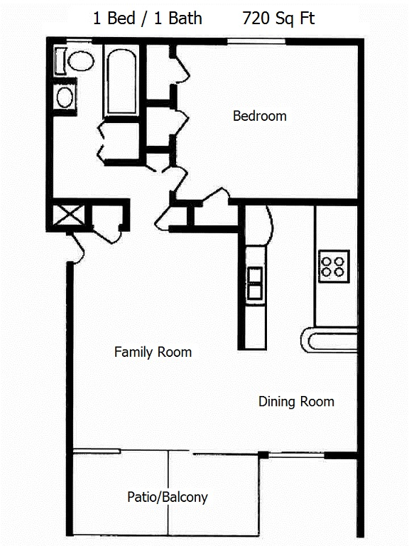 One Bedroom 2D Floorplan
